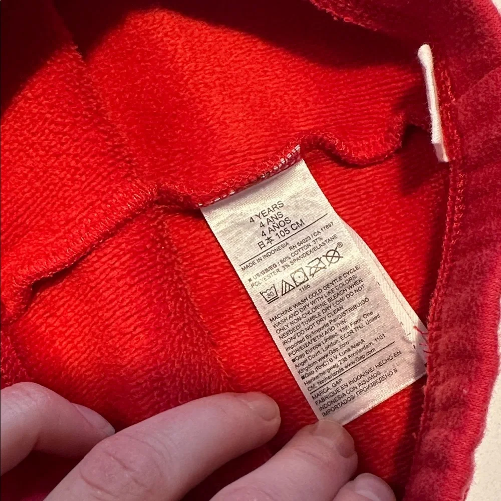 Gap baby red fleece lined leggings size girls 4 ❤️